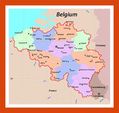 Belgium on Map of Europe
